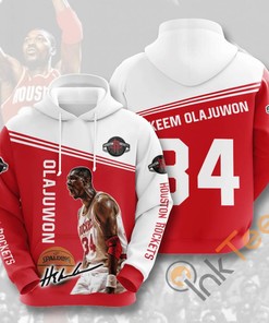 Sports Basketball Nba Houston Rockets Hakeem Olajuwon Usa Hoodie 3D