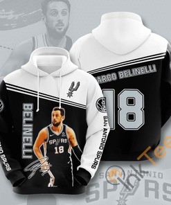 Sports Basketball Nba San Antonio Spurs Marco Belinelli Usa Hoodie 3D