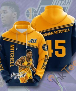 Sports Basketball Nba Utah Jazz Donovan Mitchell Usa Hoodie 3D