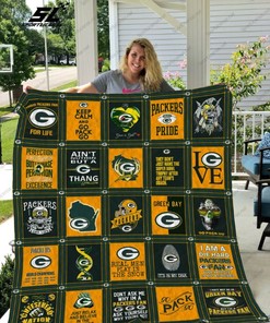 Sports Green Bay Packers Go Pack Go Quilt Blanket Bedding Set