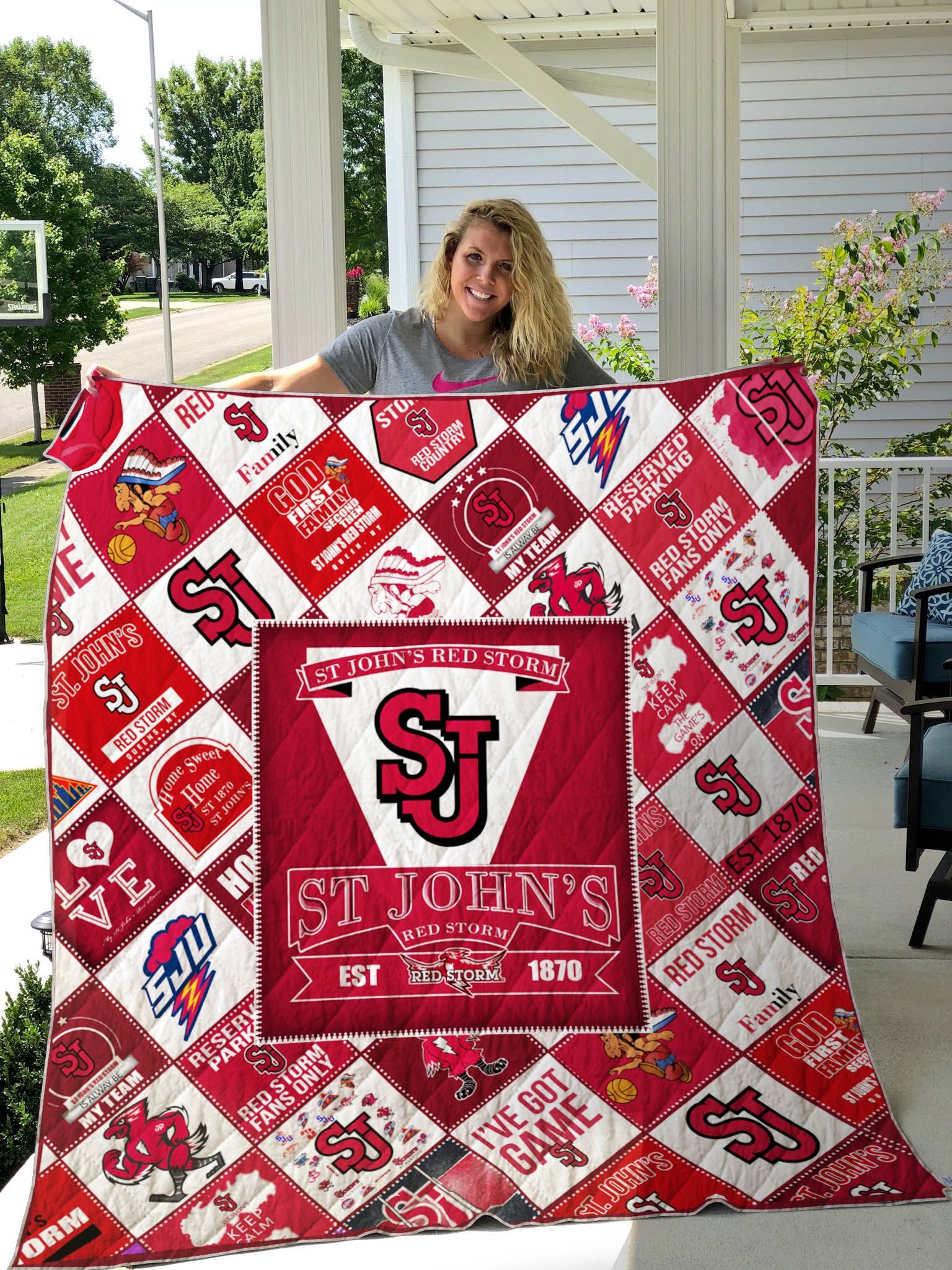 St. John's Red Storm Ncaa Quilt Blanket Bedding Set