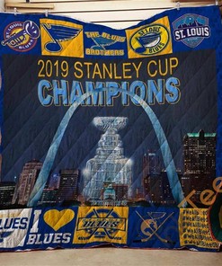 St. Louis Blues 2019 Stanley Cup Champions Quilt Blanket Bedding Set