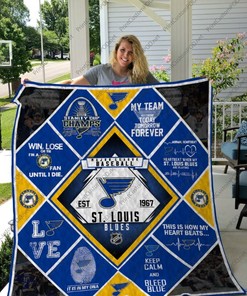 St Louis Blues Baseball Est 1967 Quilt Blanket