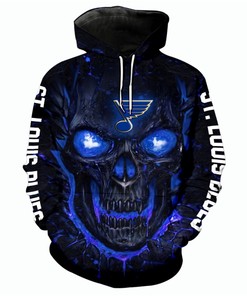 St. Louis Blues Halloween Hoodie 3D Skulls Pullover Nhl