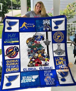St. Louis Blues Personalized Quilt Blanket Bedding Set for Hockey Fans