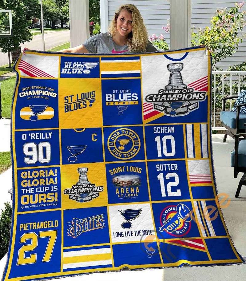 St. Louis Blues Quilt Blanket And Bedding Set Option