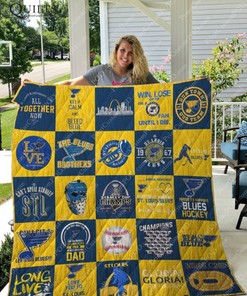 St. Louis Blues Quilt Blanket Bedding Set Gifts for Fans