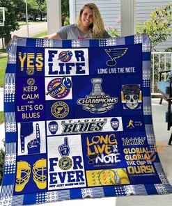 St. Louis Blues Quilt Blanket Bedding Set With Pilliwcases Option