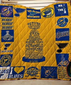 St. Louis Blues Stanley Cup Champions 2019 1 Quilt Blanket Bedding Set