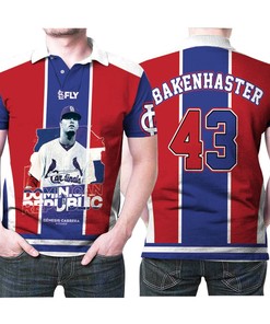 St Louis Cardinals Dave Bakenhaster 43 Domnican Republic Great Player Mlb Bakenhaster Lovers Polo Shirt