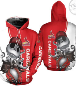 St Louis Cardinals Jack Skellington And Zero 3D Hoodie