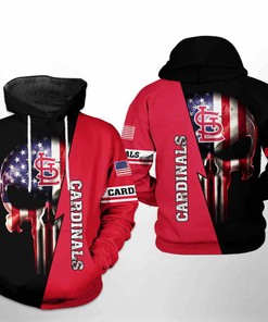 St. Louis Cardinals MLB US Flag Skull 3D Hoodie Zipper Hoodie