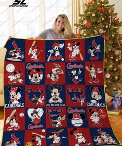 St. Louis Cardinals Mickey Dn Quilt Blanket Bedding Set