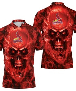 St. Louis Cardinals Mlb Fans Skull 3D All Over Print Polo Shirt
