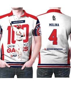 St Louis Cardinals Yadier Molina 4 Top 100 Position Games Series Rotation Mlb Molina Lovers Polo Shirt