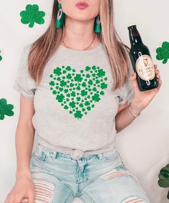 St Patrick Heart Doodle Shirt, St Patricks Day Shirts, Cute St Patricks Gifts, Shenenigans Sweatshirt, Lucky Shamrock Shirts, Clover Heart Tshirt