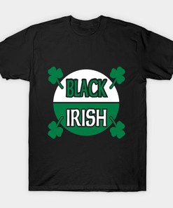 St Patrick's Day Black Irish With Circle And Shamrocks Baby Shirt