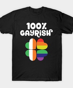St. Patrick's Day Clover Hearts 100 Percent Gayrish Lgbt Shirt