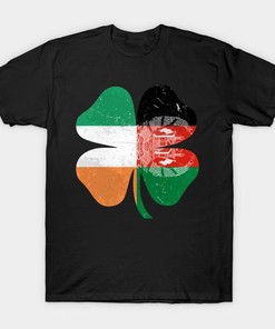 St. Patrick's Day Clover Ireland Afghanistan Flag Shirt