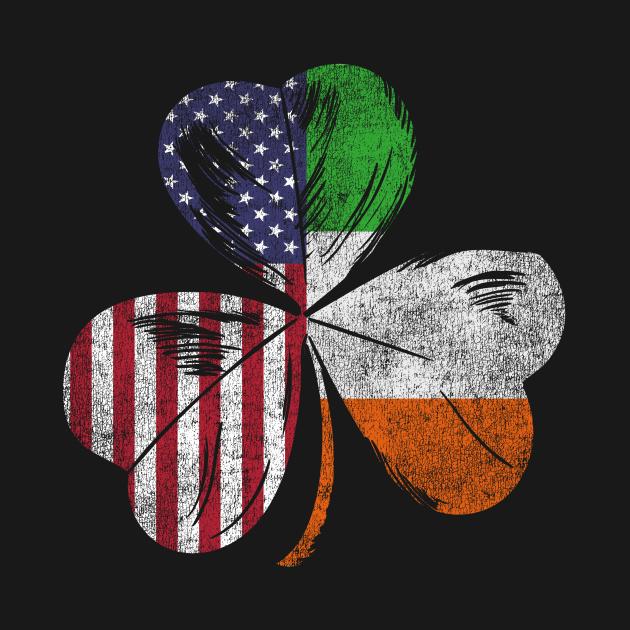 St. Patrick's Day Clover Ireland American Flag Shirt - Image 2