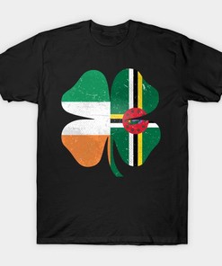 St. Patrick's Day Clover Ireland Dominica Flag Shirt