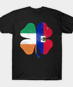 St. Patrick's Day Clover Ireland Haiti Flag Shirt