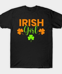 St Patrick's Day Clover Red Woman Head Irish Girl Shirt