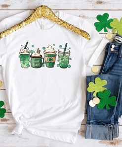 St Patricks Day Coffee Shirt, Coffee Sweatshirt, Cute St Patricks Day Gifts, Lucky Shamrock Tshirt, Gift For Her