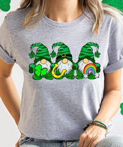 St Patricks Day Gnome Shirt, Gnome Sweatshirt, Lucky Gnomes Shirt, St Patrick Shamrock Sweatshirt, Shamrock Gnomes Sweaters