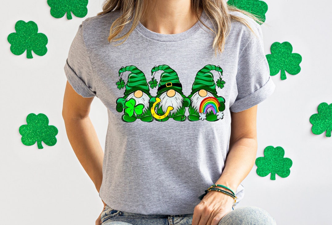 St Patricks Day Gnome Shirt, Gnome Sweatshirt, Lucky Gnomes Shirt, St Patrick Shamrock Sweatshirt, Shamrock Gnomes Sweaters