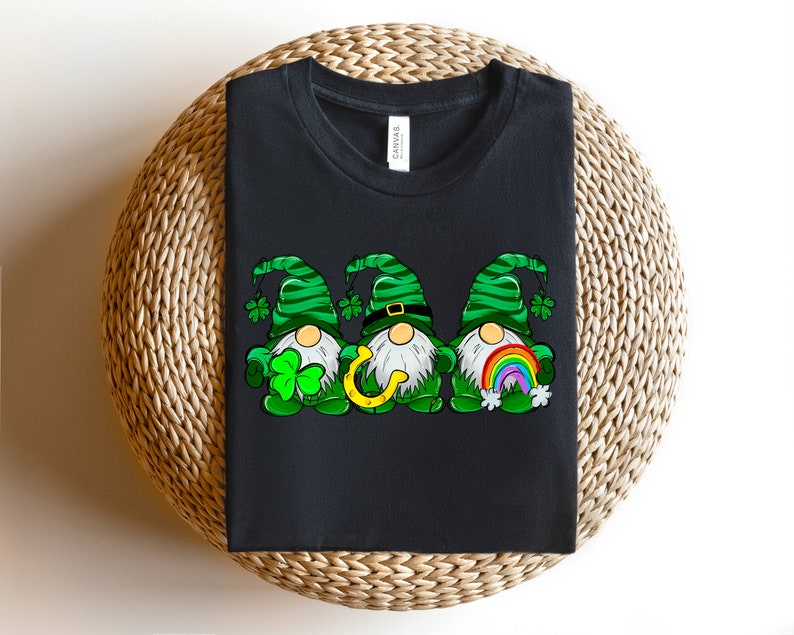 St Patricks Day Gnome Shirt, Gnome Sweatshirt, Lucky Gnomes Shirt, St Patrick Shamrock Sweatshirt, Shamrock Gnomes Sweaters - Image 3