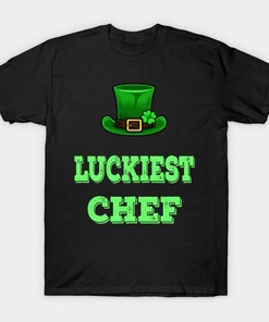 St. Patrick's Day Luckiest Shamrock Chef Shirt