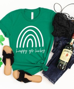 St Patricks Day Shirt, Happy Go Lucky Rainbow, Shamrock Shirt, St. Patty's Shirt, Shenanigans Drinking Shirt, Family Matching Shirt