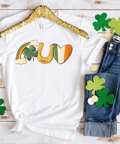 St Patricks Day Shirt, Rainbow Clover Irish Flag Shirt, Lucky Clover Sweater, Gift For Irish, Boho Lucky Patricks