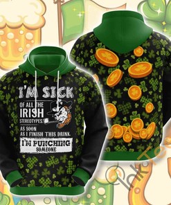 St. Patrick's Day Usa Sport All Over Print Hoodie 3D