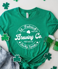 St.Patricks Brewing Shirt, Lucky Tshirt, Irish T Shirt, Shamrocks T-Shirt, Family Matching St. Patrick's Day Gift Tee