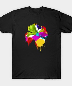 St.Patrick's Day Splashing Melting Rainbow Clover Leaf Shirt