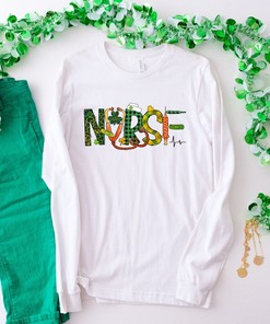St.Patricks Lucky Nurse Shirt, Irish Shirt, Shamrock Tee, Nurse Stethoscope T-Shirt, Shamrock Lucky Nurse Gift