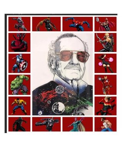 Stan Lee With Superheroes Art Quilt Blanket Great Customized Blanket Gifts For Birthday Christmas Thanksgiving