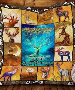 Stand On The Height Like A Deer Quilt Blanket Bedding Set