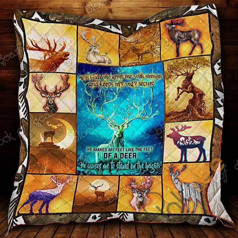 Stand On The Height Like A Deer Quilt Blanket Bedding Set
