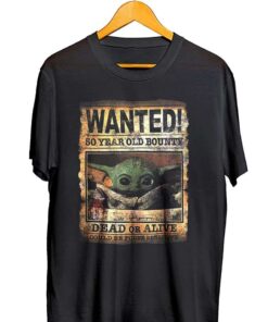 Star Wars Baby Yoda Child Mandalorian Wanted Poster T-Shirt