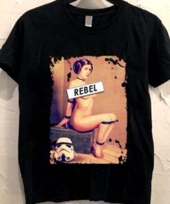 Star Wars Rebel Princess Leia Naughty Trooper Adult Classic Black T-Shirt