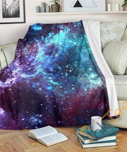 Starfield Nebula Galaxy Space Sherpa Fleece Blanket Gifts for Family, for Couple