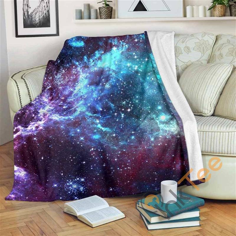 Starfield Nebula Galaxy Space Sherpa Fleece Blanket Gifts for Family, for Couple