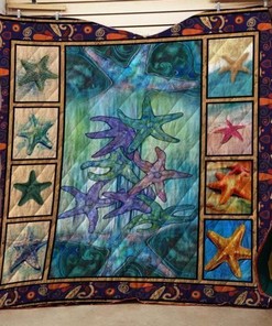 Starfish In The Ocean Quilt Blanket Bedding Set Great Customized Blanket Gifts For Birthday Christmas Thanksgiving