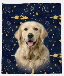Starry Nights Pet Blanket Dog Is Man's Faithful Friend Pet Lover Gift Sherpa Fleece Blanket Gifts for Family, for Couple