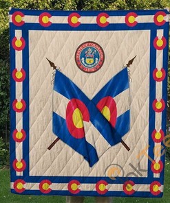 State Pride: Colorado Flag Quilt Blanket Bedding Set with Pillowcases
