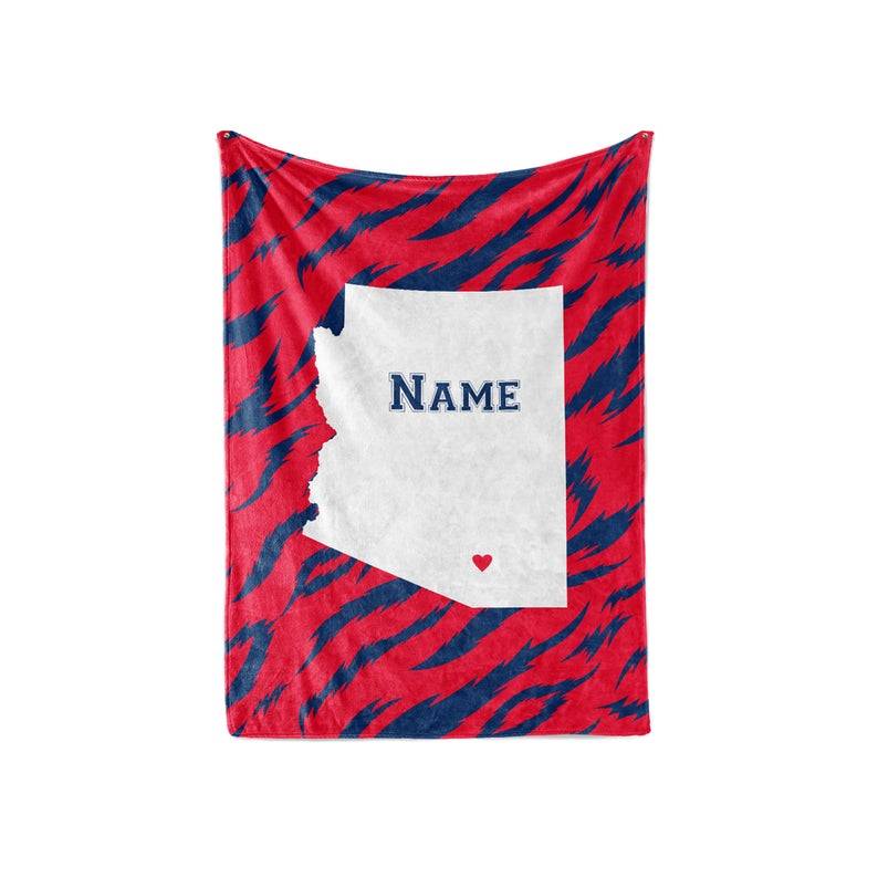 State Pride Series Champaign Illinois - Personalized Custom s With Your Family Name Sherpa Fleece Blanket Gifts for Family, for Couple