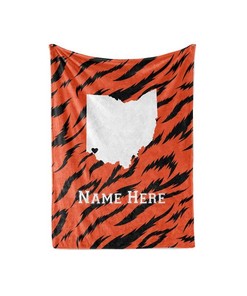 State Pride Series Cincinnati Ohio - Personalized Custom Blanket With Your Family Name Sherpa Fleece Blanket Gifts for Family, for Couple